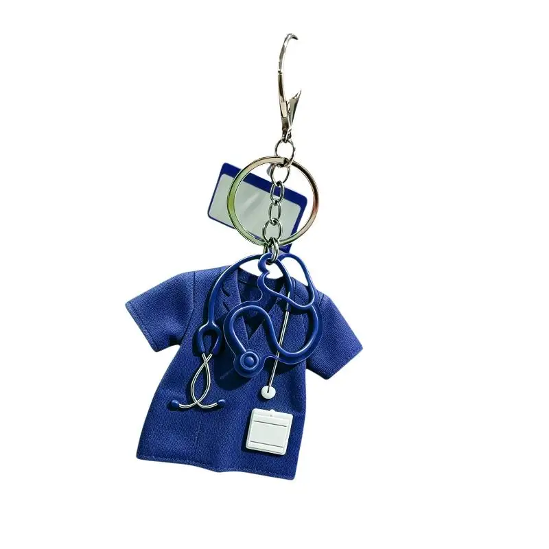 Schlüsselanhänger mit Stethoskop-Design, 2D-Flachdesign, Deko-Geschenk für Krankenschwestern, Ärzte und Mitarbeiter, Alltags-Ornament – Detail 11