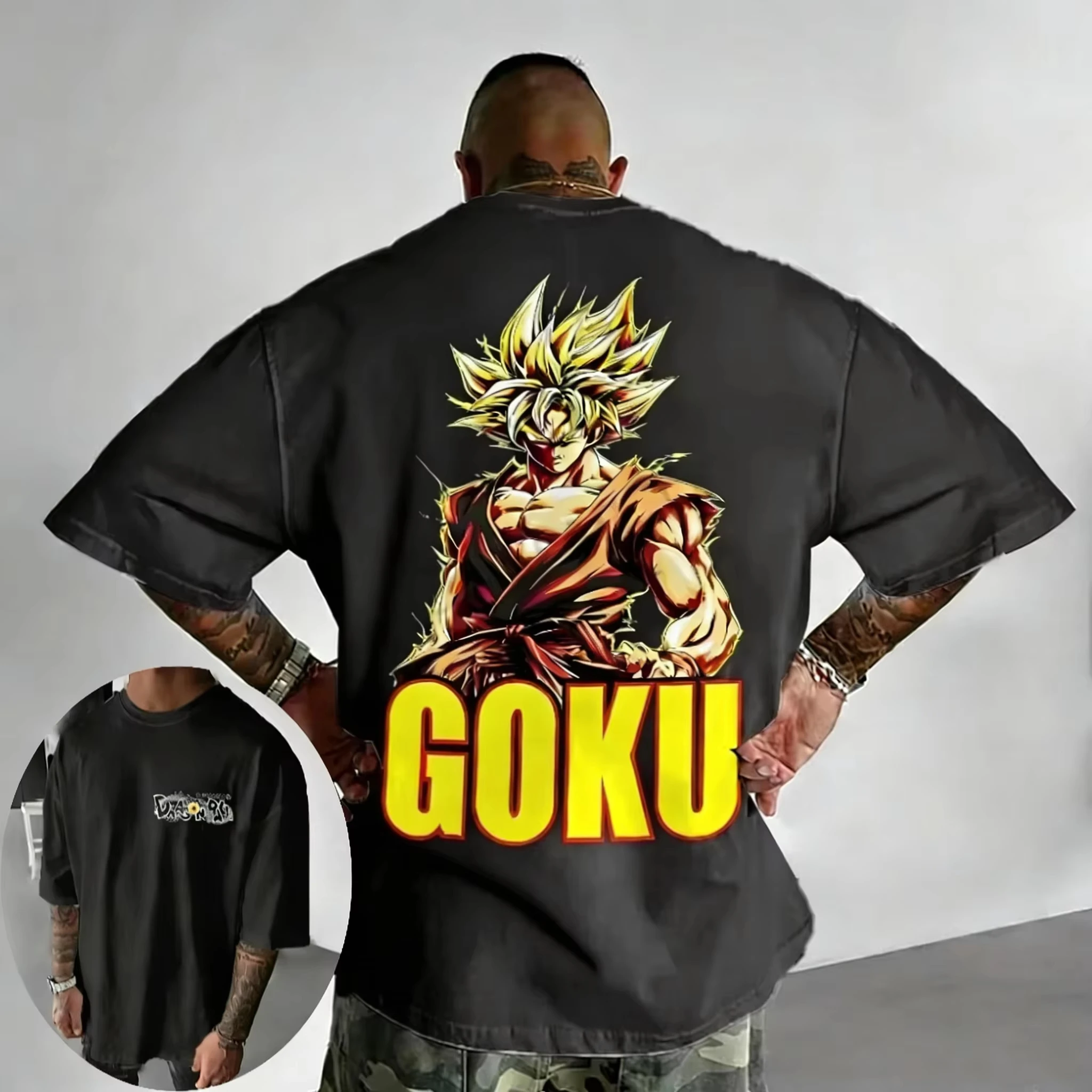 

Модная футболка Dragon Ball с принтом, коллаборация с аниме-брендом, хлопок, летняя новинка 2026, свободный крой в стиле Харадзюку, повседневный топ