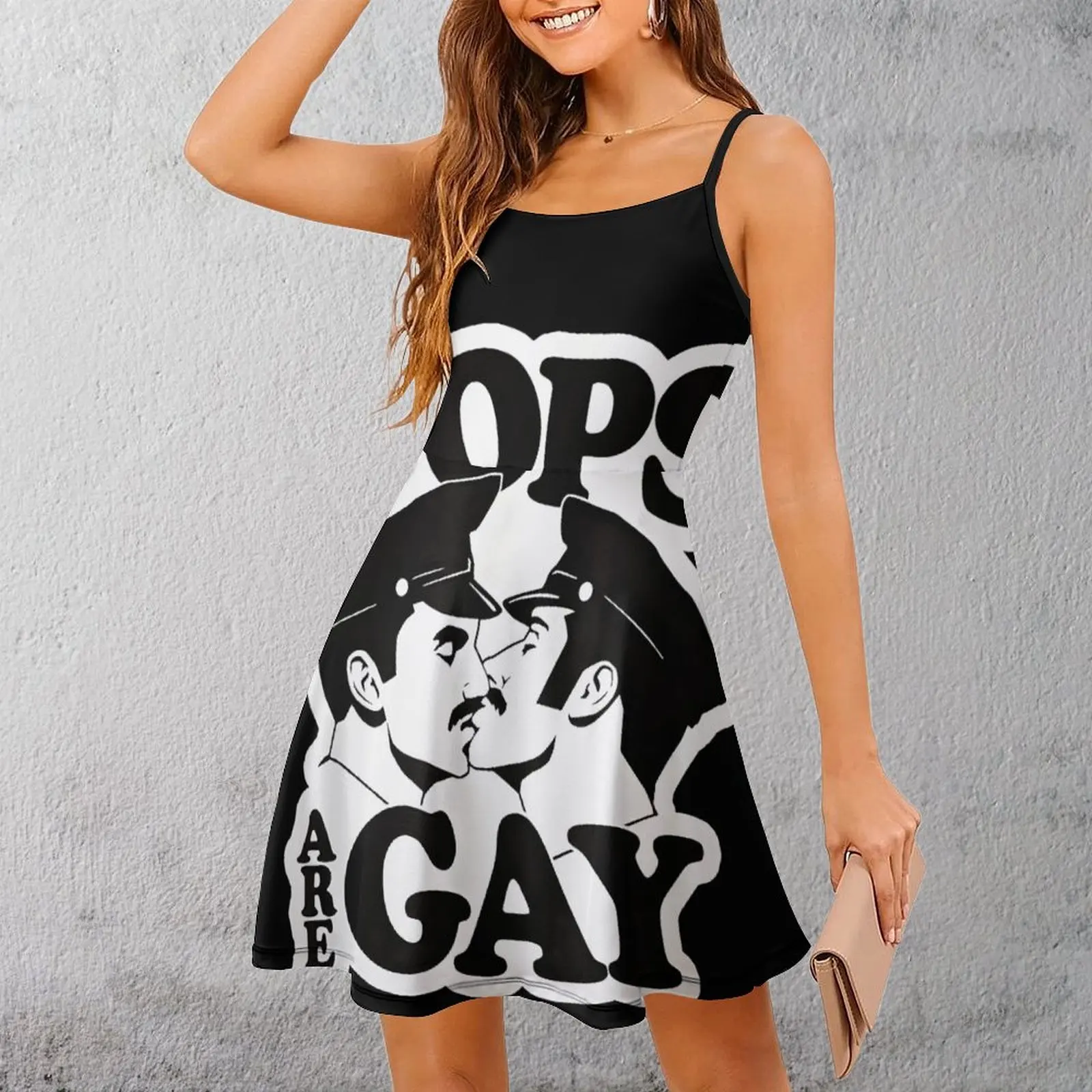 

Наклейки Cops Are Gay, графическая сексуальная женская одежда, женское платье на бретельках, платье для выпускного вечера и отпуска