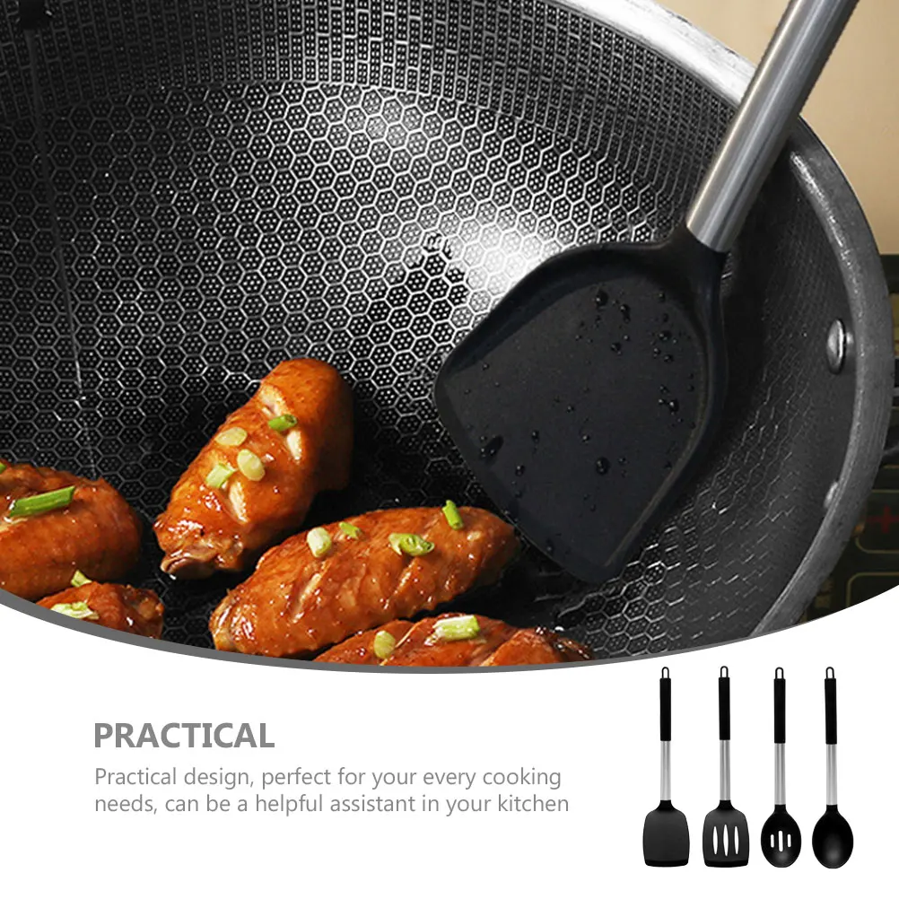 

1 Set Silicone Kitchen Cooking Utensils Set Heat Resistant Non-Stick Tools For Frying Grilling Soup Spatula Turner Ergonomic Wok