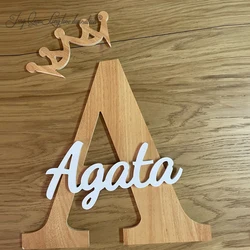 Wooden Custom Name Sign, Wood Script Name, Wooden Name Decor, Above crib name, Nursery Name Sign