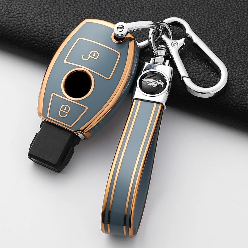 حافظة مفاتيح السيارة الأنيقة من البولي يوريثان غطاء شل فوب لمرسيدس بنز A B C E Class GLS GLA GLK GLC CLS CLA AMG W204 W205 W212 W463 W176