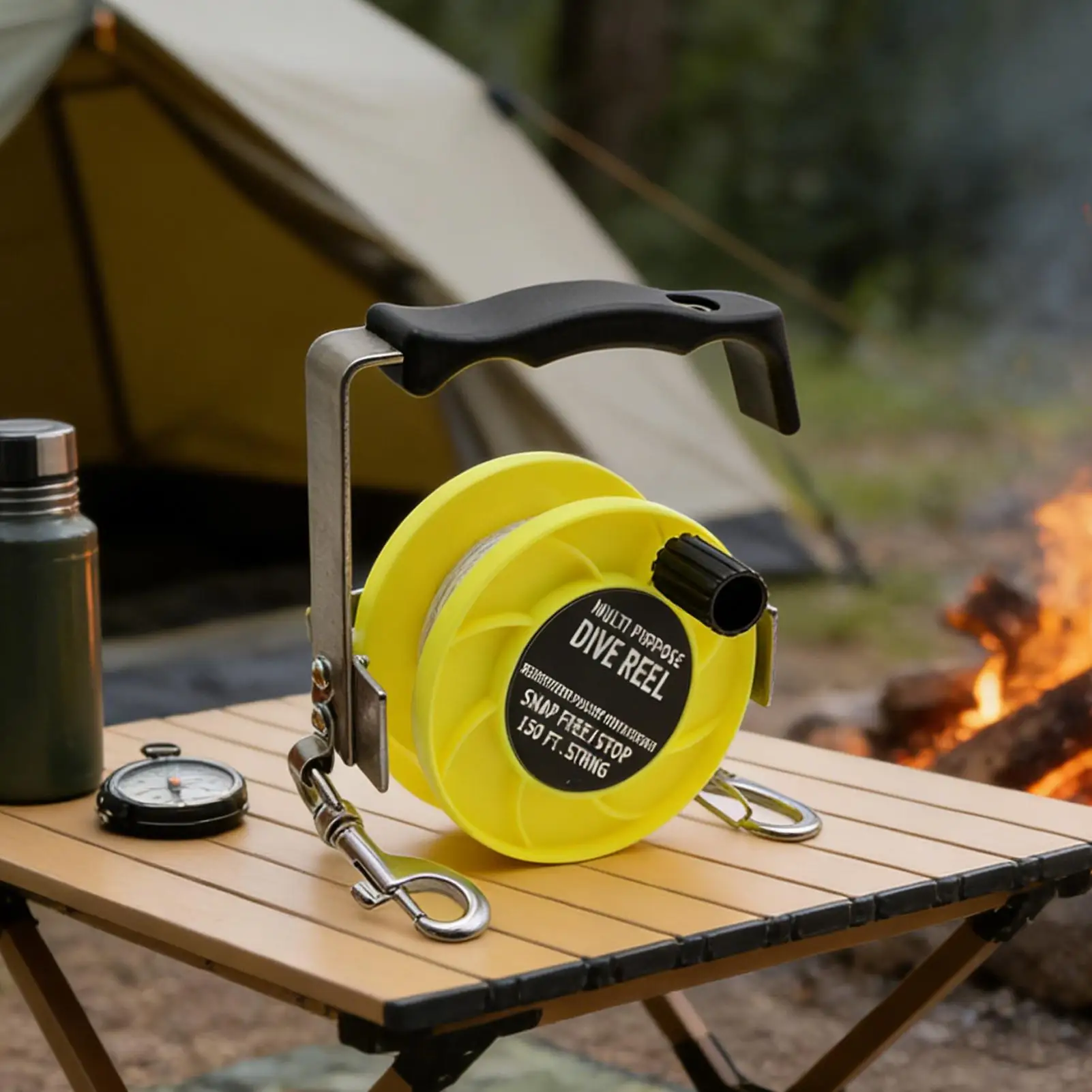 بكرة الغوص بكرة 290FT مريحة شديدة التحمل قابلة للتعديل من النايلون بكرة غوص ثابتة للغطس قارب صيد الأسماك في الهواء الطلق على الشاطئ