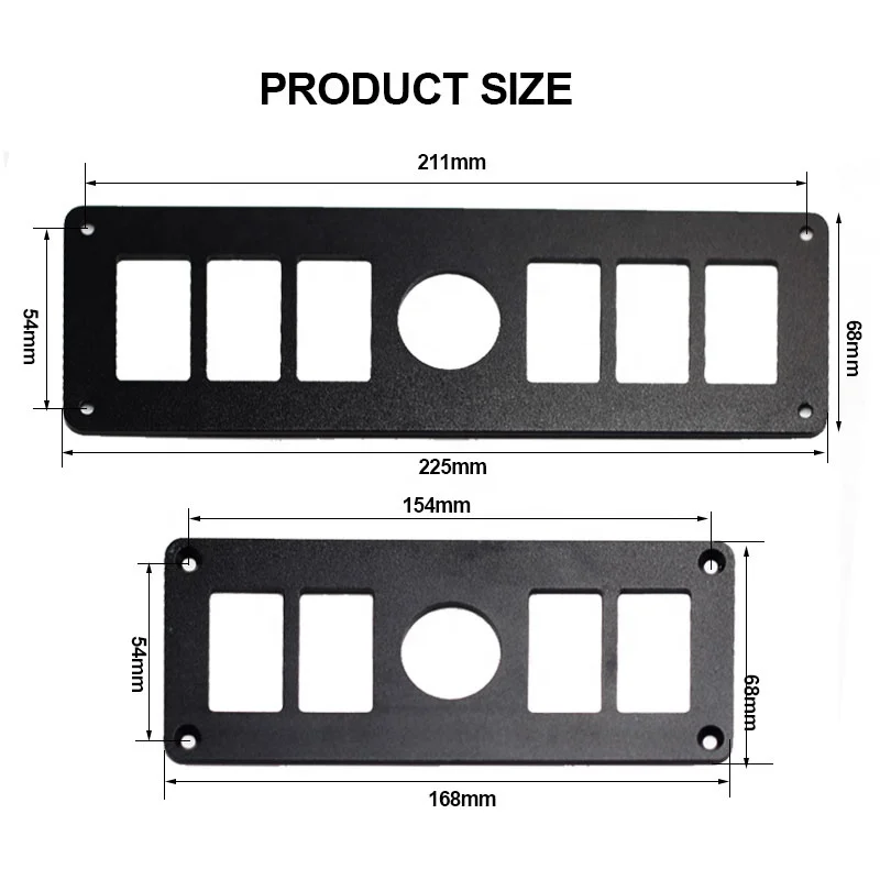 4+1 6+1Car Tuning Parts Black Multi-hole Fixed Mounting Frame Boat Switch Modification Panel Combination Board Aluminum Plate