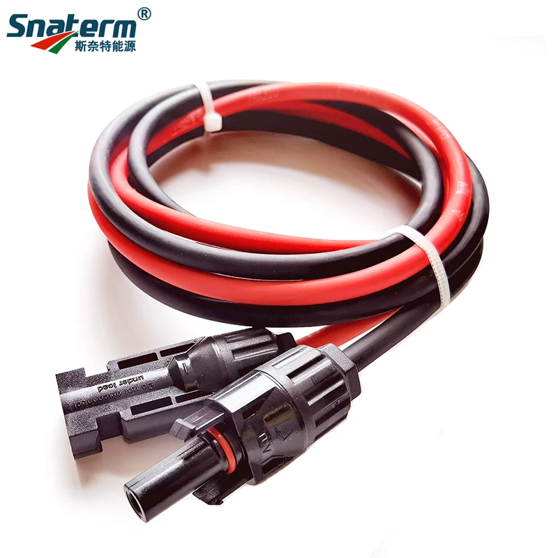 1 Paar Solarpanel-Verlängerungskabel, Kupferdraht, schwarz und rot, mit Solaranschluss, Solar-PV-Kabel, 6/4/2,5 mm2, 10/12/14 AWG