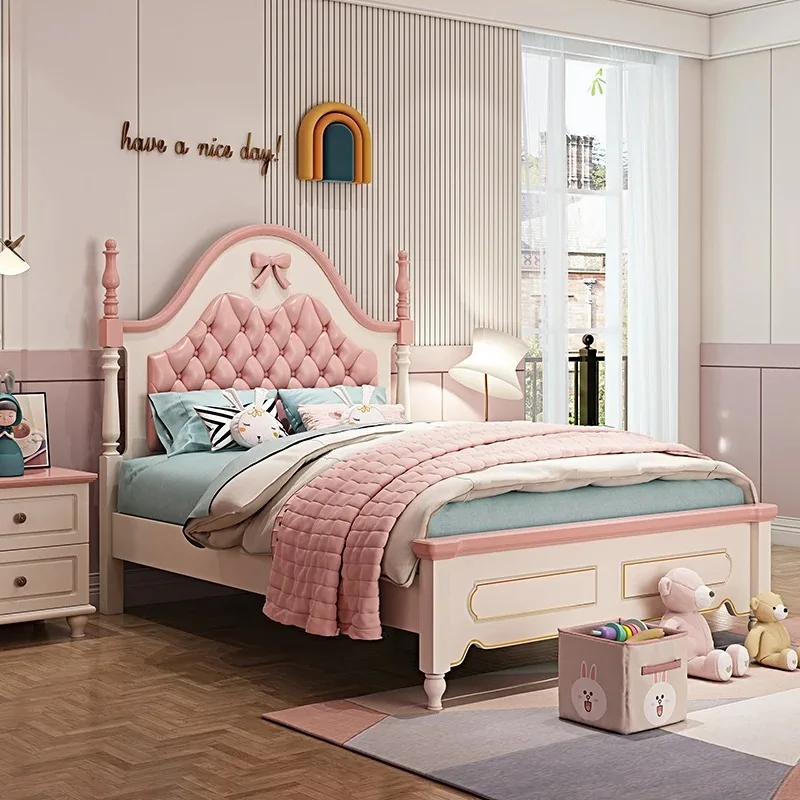 

Luxury Bedroom Furniture Set Queen Bed Frame with Headboard Sofa Bed Simple Girls Hotel Twin Bedding Children Bunk Camas Home