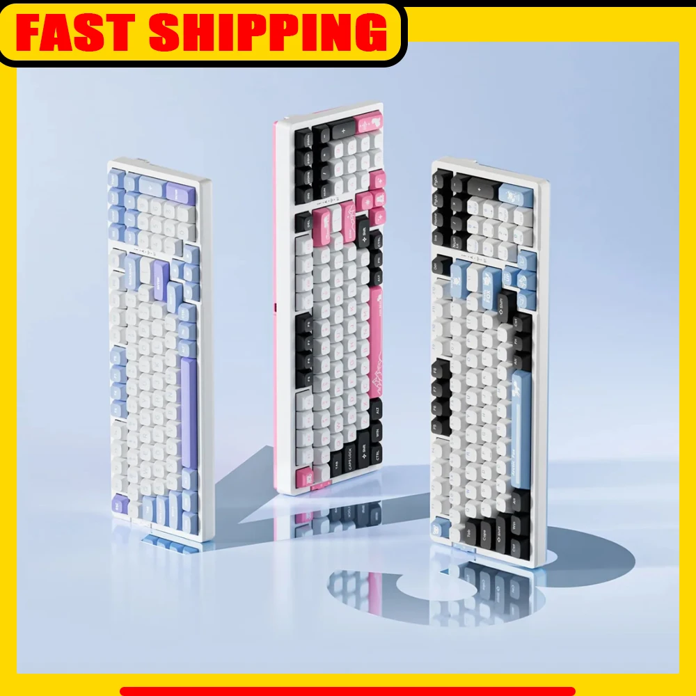 

VGN V98 Pro V3 Механическая клавиатура Трехрежимная беспроводная клавиатура Горячая замена RGB Прокладка Ноутбук Геймер Игровая клавиатура Аксессуары для ПК ​