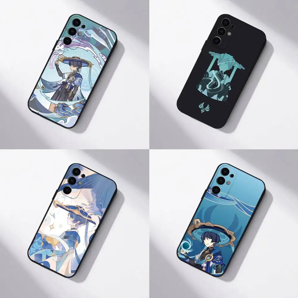 Genshin impact W-Wanderer Phone Case For Samsung S25,S24,S21,S22,S23,S30,Ultra,S20,Plus,Fe,Soft Silicone Black Cover