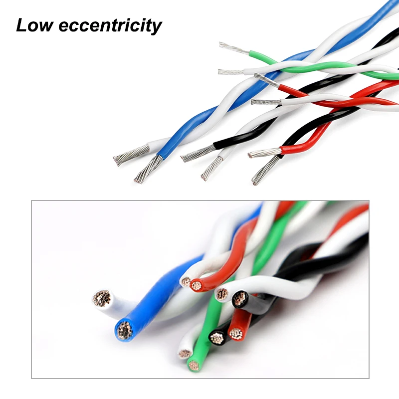 1-50M AFS200 2-Pin-Kabel 26/24/22/20/18/17/15/13AWG Hochtemperaturbeständiges FEP-Isoliertes Verzinntes Kupfer-Drehpaarkabel – Detail 4