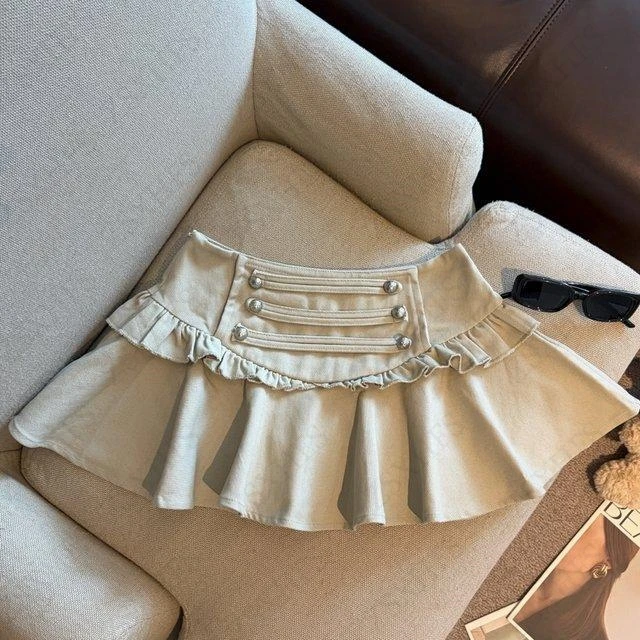 Sweet Kawaii Skirts Women Summer Trendy Clothes Harajuku Gyaru Streetwear Fashionable Short Skirt Aesthetic Girl Y2K Mini Skirts