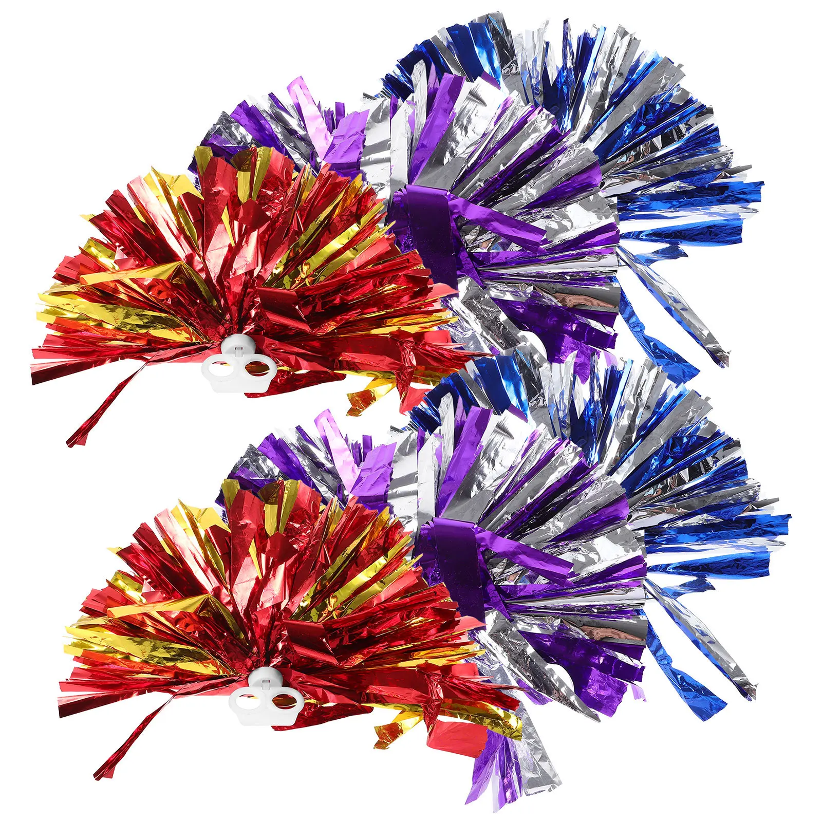 6 шт., помпоны для черлидинга с цветами, многоразовые блестящие реквизиты для выступлений для спортивных танцев, соревнований, черлидинга, командный дух
