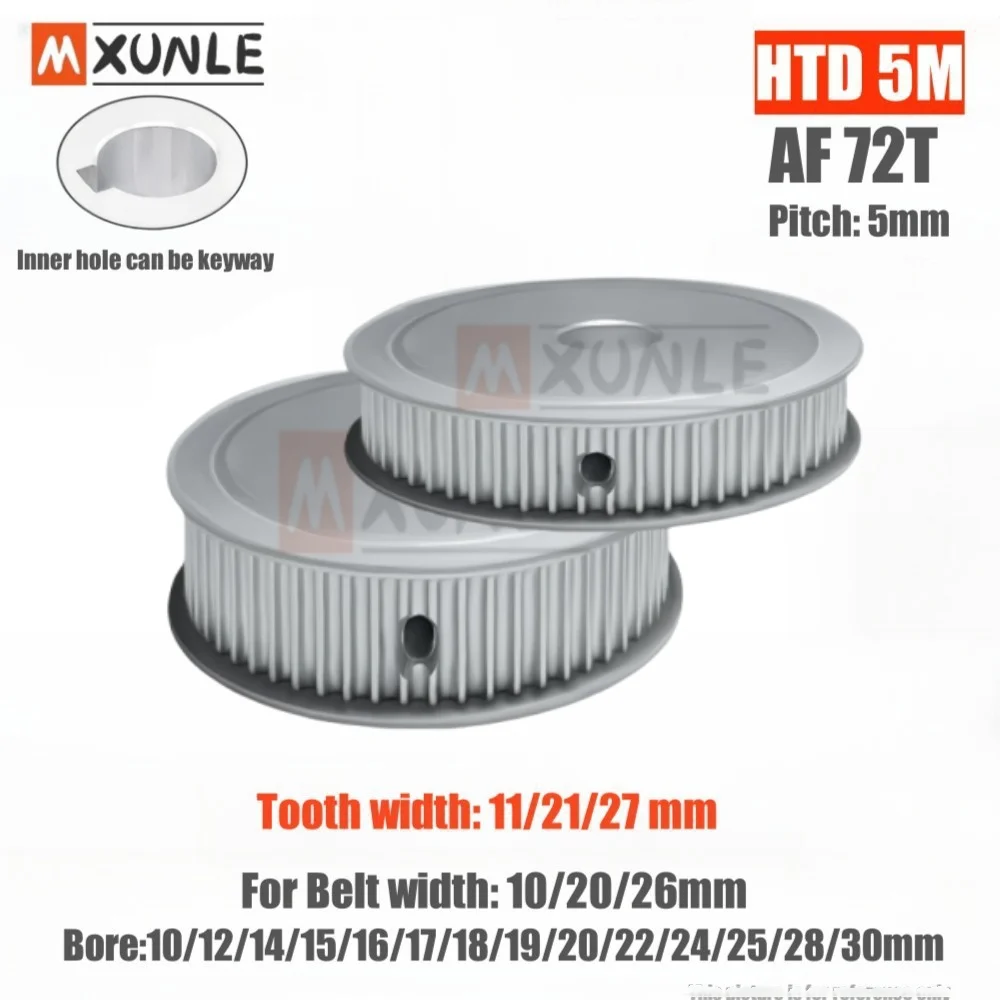 HTD 5M 72T Timing Pulley 72Teeth 5M-72T 15/20/25mm Width Toothed Belt Pulleys 10/14/15/16~30mm Bore Gear Pulley for CNC Machine