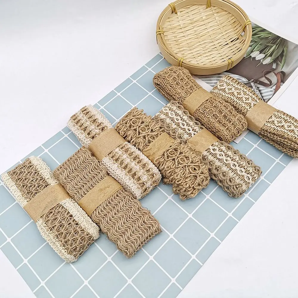 

Vintage DIY Scrapbook Home Ornament Crafts Gift Box Decor Woven Burlap Roll Jute Ribbon Wedding Party Supplies Hemp Rope