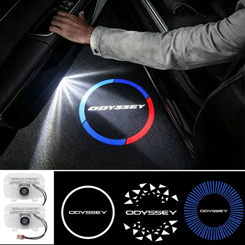 2PCS LED Car Door Welcome Light for Honda Odyssey Emblem 2004-2024 Shadow Projector Courtesy Ghost Logo Lamp Emblem Accessories