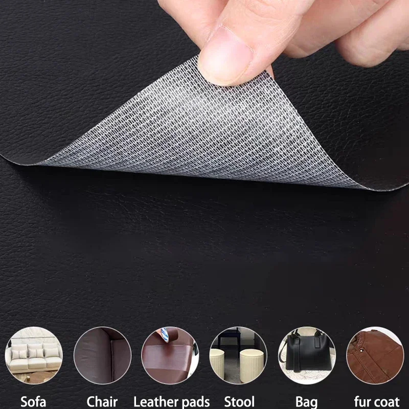 Self Adhesive Leather for Furniture Sofa Chair Table Car Seat Bag Shoe Bed Leather Repair Patch Sticky Fix PU Leather Sticker