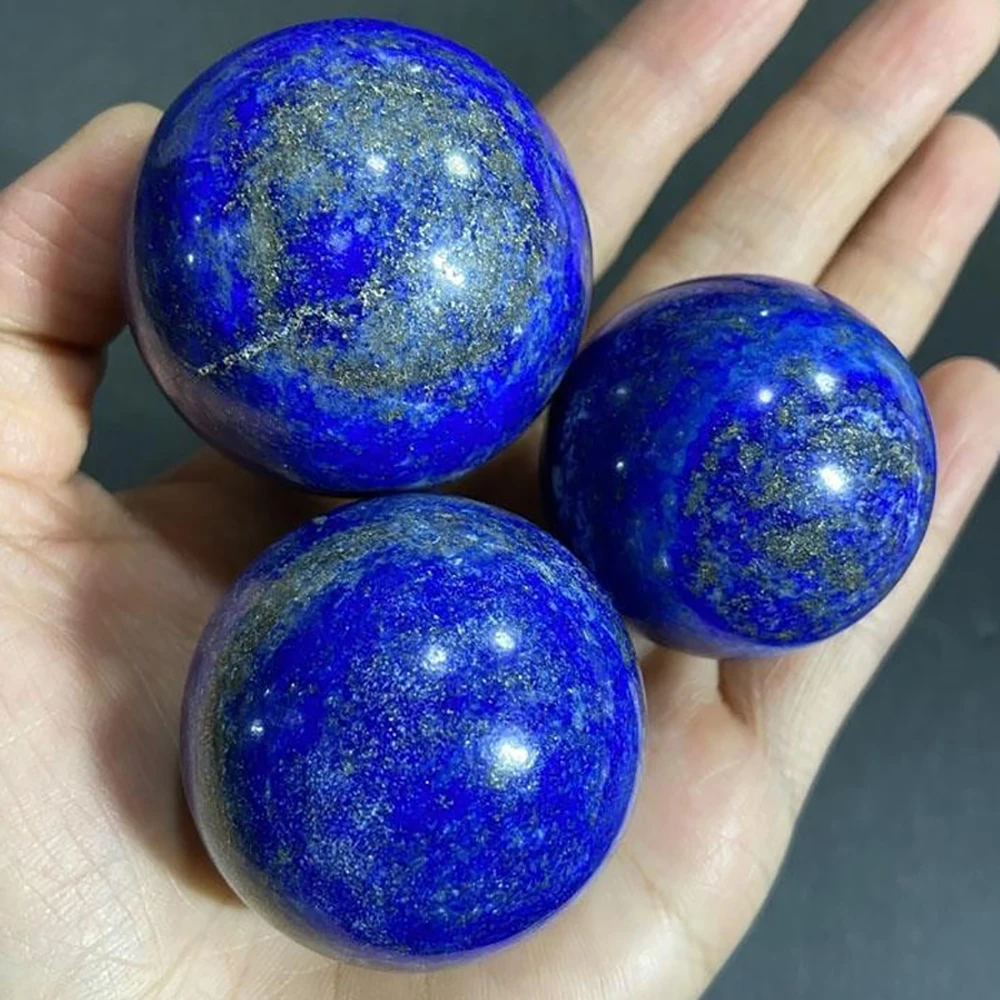 70mm Natural Lapis Lazuli Quartz Crystal Ball Polished Stone Spheres Reiki Healing Souvenirs Ore Ball Crafts Desktop Room Decor