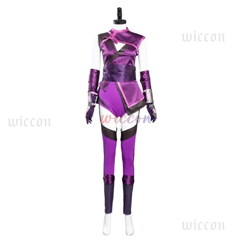 Game Mortal Mileena Cosplay Komba Costume Full Set Sexy Purple Color @#^ &^* for Women Halloween Cosplay Outfits Carnival Suit
