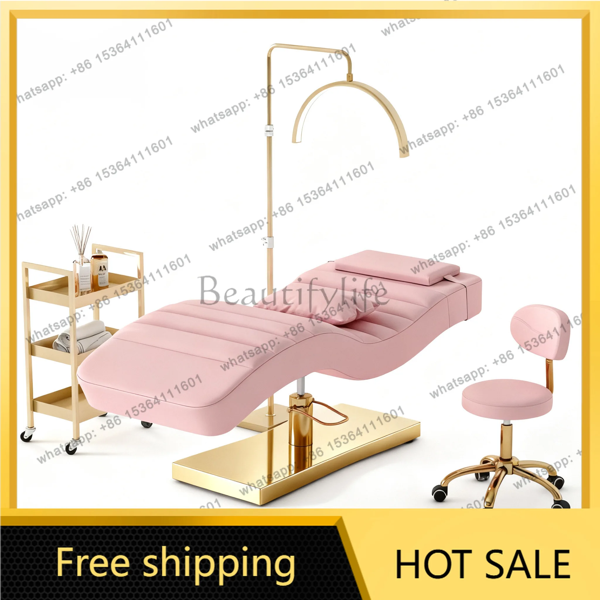 2025 Trending Luxury Custom Colors Curved Facial Bed Modern Salon Furniture Manufacturer