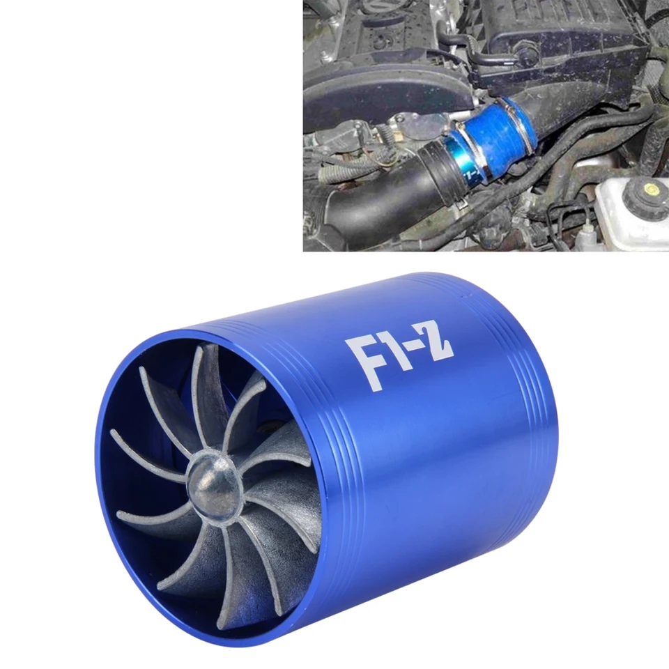 Ej.Life 1 Auto Air Intake Turbonator Einzellüfter Turbine Super Charger Gas Fuel Saver Turbo 64mm Blau 78479081