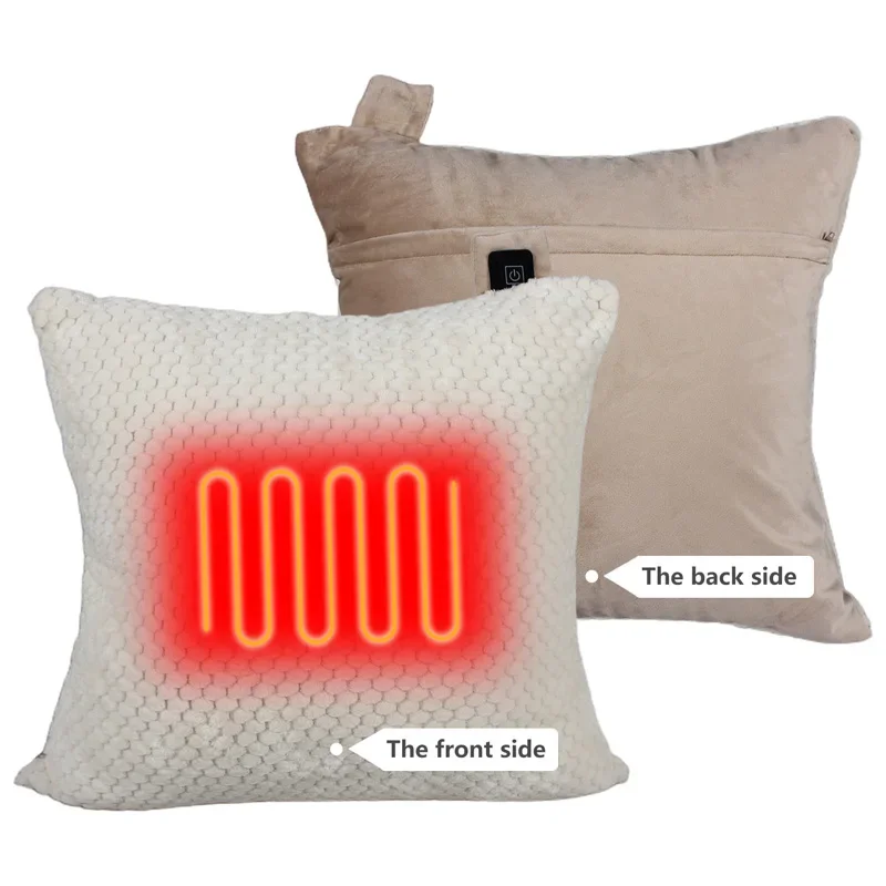 

Graphene Flame Retardant Electric Warm Pillow Heated Scatter Cushions Battery Heated Pillow USB