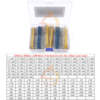 2600pcs 130 Values 1/4W 0.25W 1%(1R - 3M)Metal Film Resistors Assorted Pack Kit Set Fixed Resistors Assortment Kits