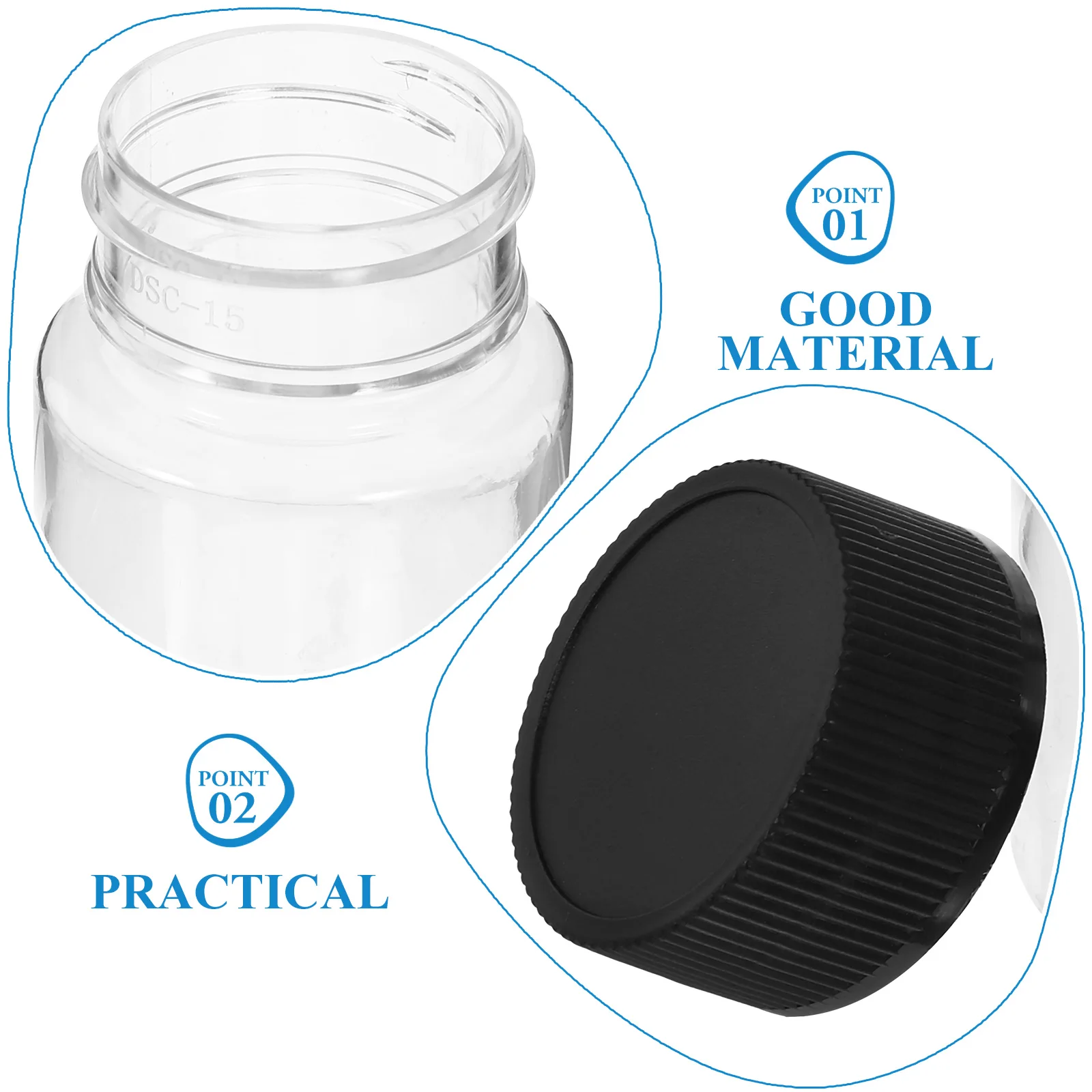 

12 Pcs 50ml Sampling Bottle Clear Plastic Seal Cap Wide Mouth Container for Liquid Powder Alcohol Sample Bottles