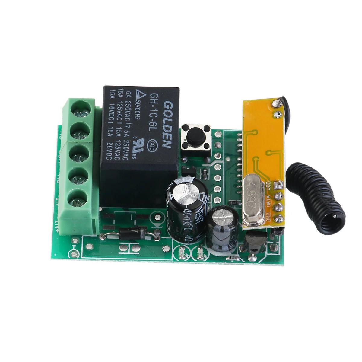 

1CH DC 6V Wireless Relay Remote Control Switch Momentary Receiver Door Access Pump LED Lights Alarm System