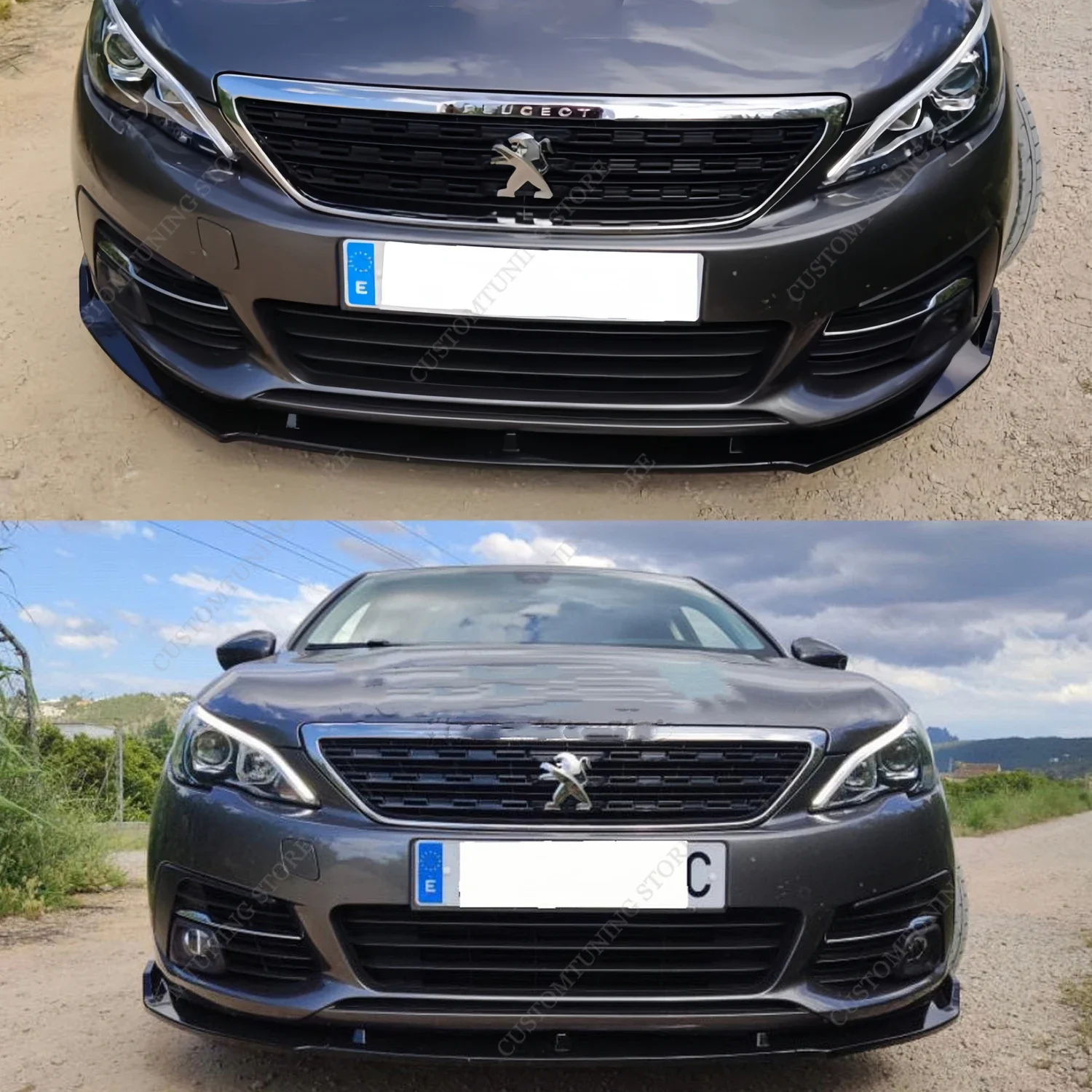 For Peugeot 308 MK2 T9 Front Bumper Lip Spoiler Splitter Diffuser Retrofit 308 S/S GT GT-Line 2016-2021 Facelift Bodykits Tuning