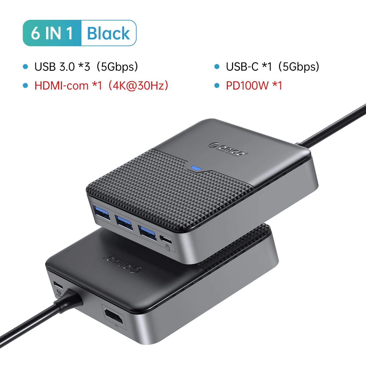 Orico Typ C Docking station USB 3,0 Hub 4 k60hz HDMI-kompatibler RJ45 PD Adapter für MacBook iPad Air M1 PC Zubehör Splitter