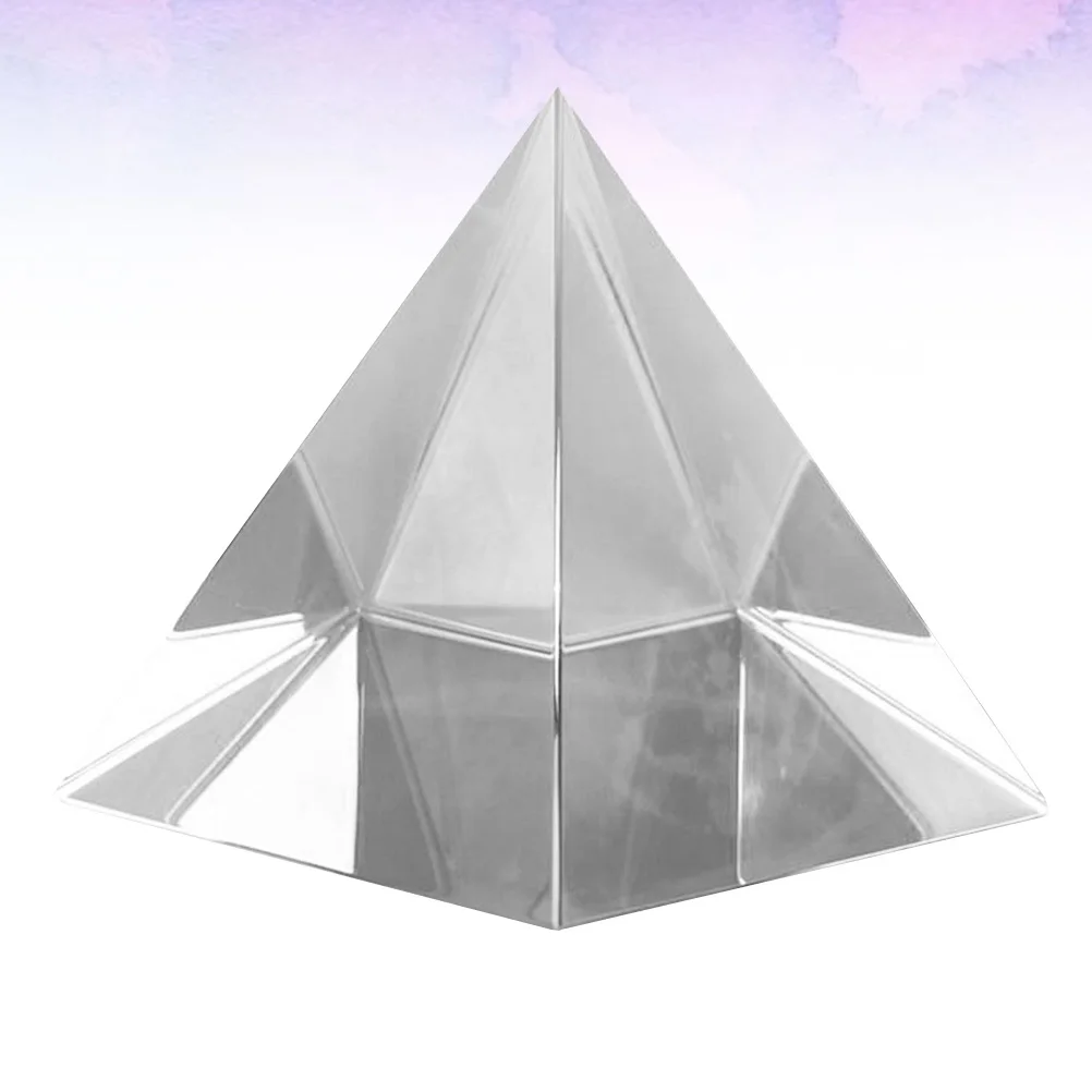 

1Pcs Crystal Glass Pyramid Prism Transparent 50x50mm Precise Cuttings Rainbow Decorations Home Office Feng Shui