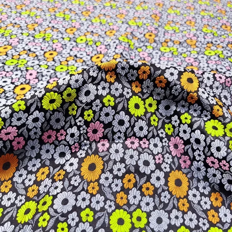 

Новая жаккардовая ткань с цветочным принтом, модный высококачественный плащ Cheongsam, модная дизайнерская ткань для подиума для платья во дворе