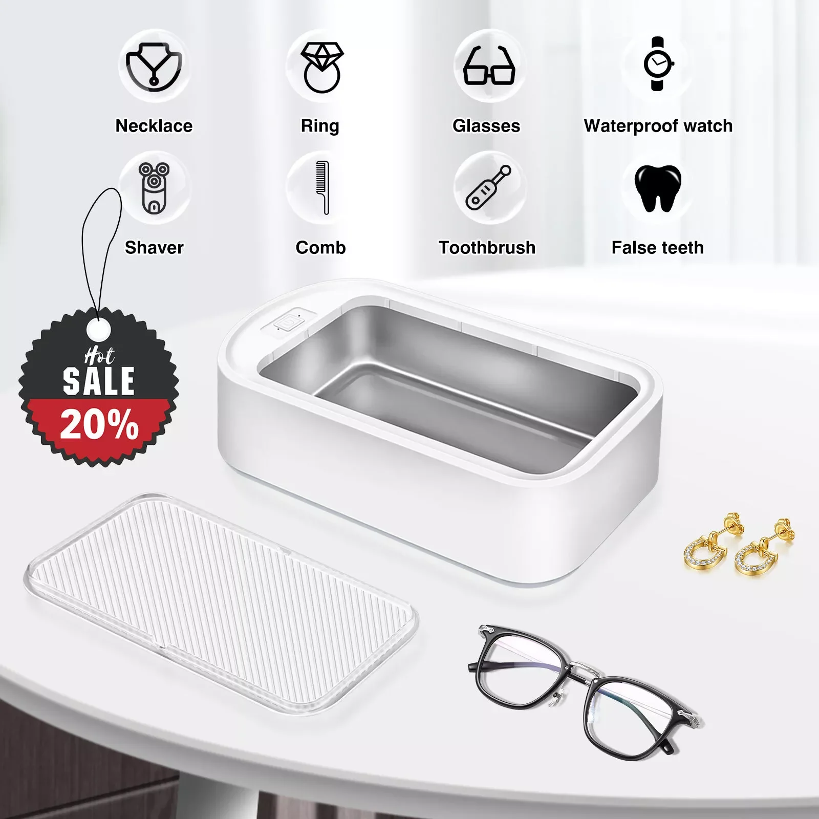 DayPlus Professional 650ML Ultrasonic Cleaner Sonic Wave Tank Glasses Watch Jewellery Cleaning Machine Tool