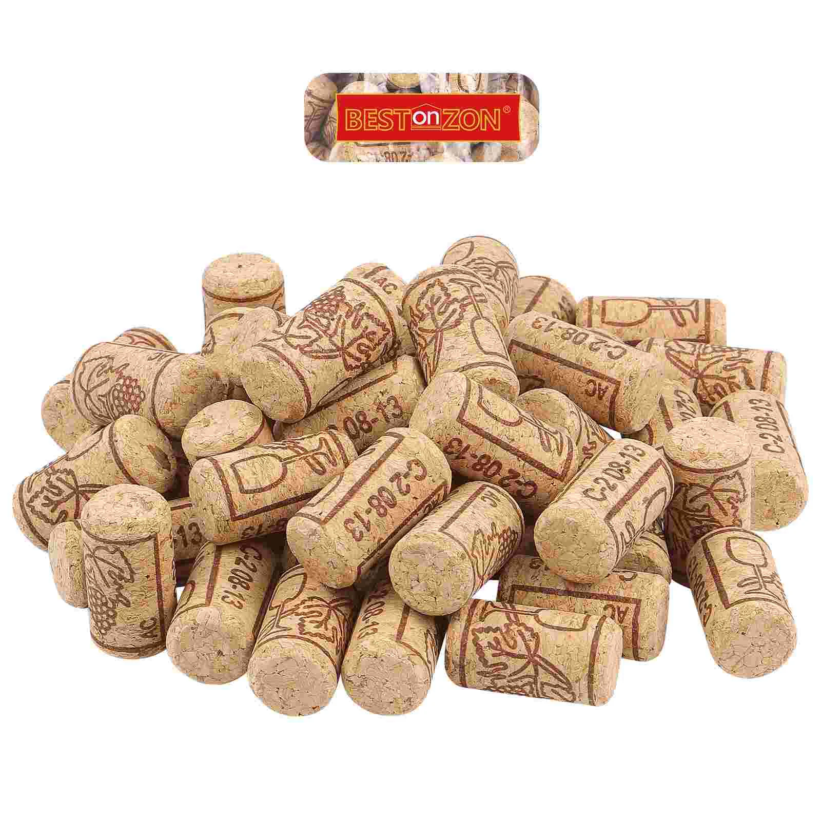 BESTONZON 100pcs Natural Corks Natural Cork Stoppers Craft Replacement Corks Sealing Cover for and Beer