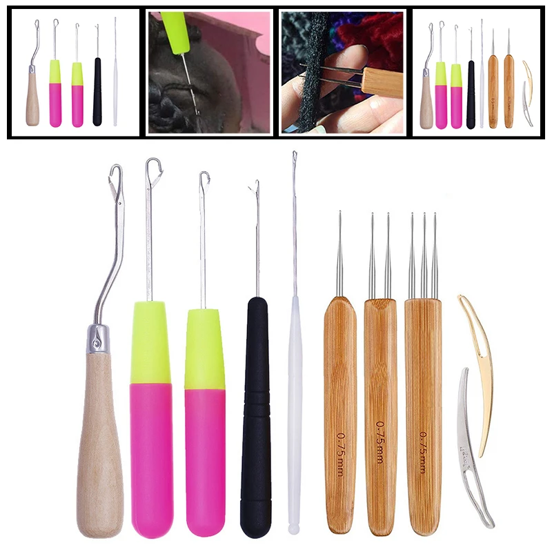 

Bent Latch Hook Set Crochet Needle Dreadlocks Tool Knitting Crochet Hooks Hair Extensions Tool For Braiding New