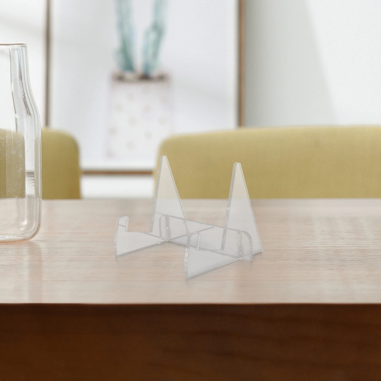 حامل عرض كتب سطح المكتب من الأكريليك، تصميم بسيط وواضح لمكتب المطبخ، حامل كتب الطبخ الشفاف، ألبوم الصور #3