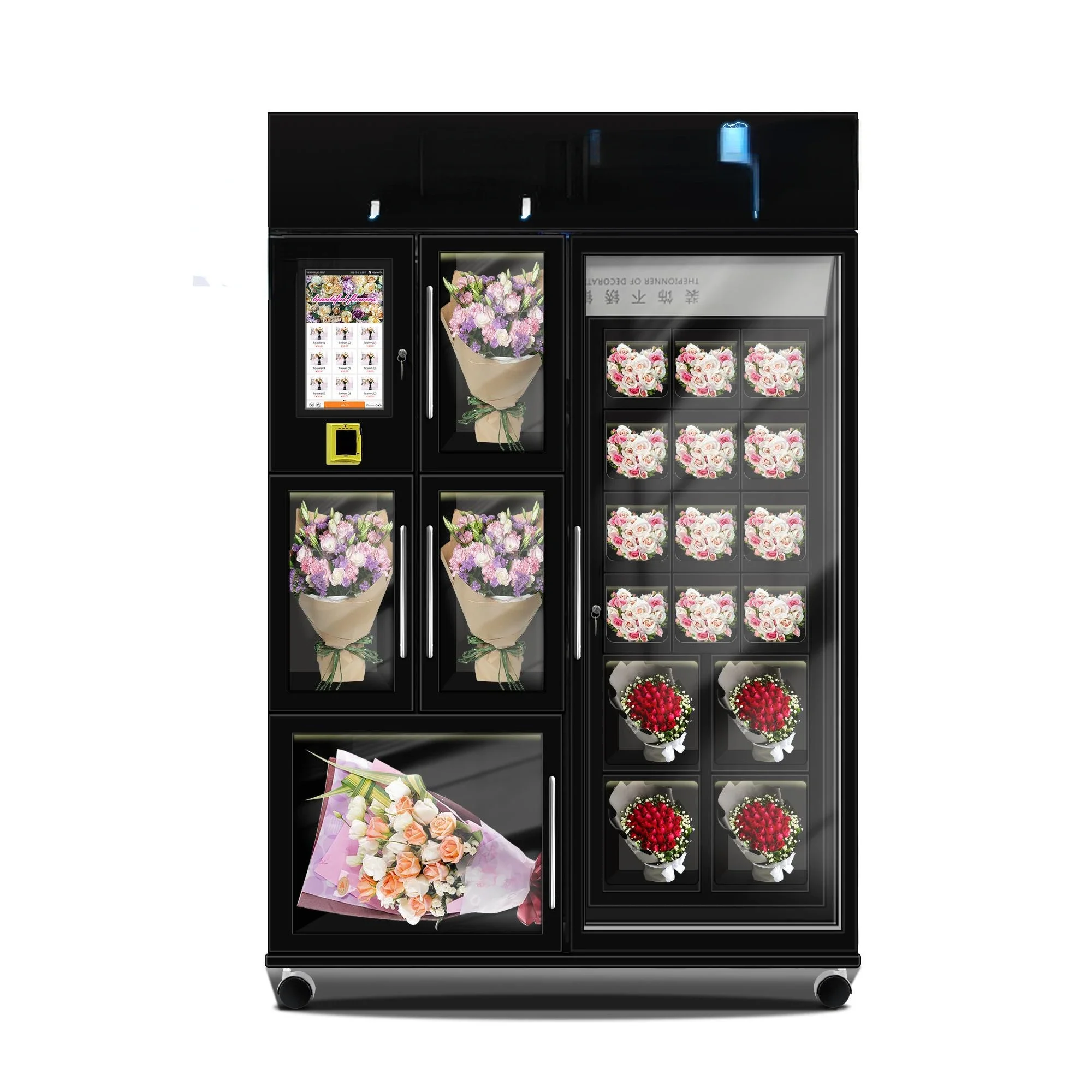 Smart Locker Vending Machine With 21.5 Inch Touch Screen Fresh Flower Vending Machine With Refrigeration