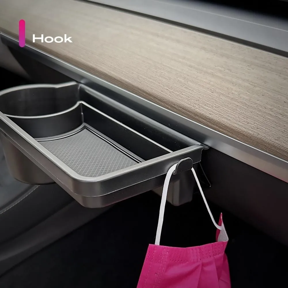 Storage Box Automobile Glove Rack Box Box Mobile Phone Shelf Water Hook ABS Storage Holder Cup for Tesla Model 3/Y 2022