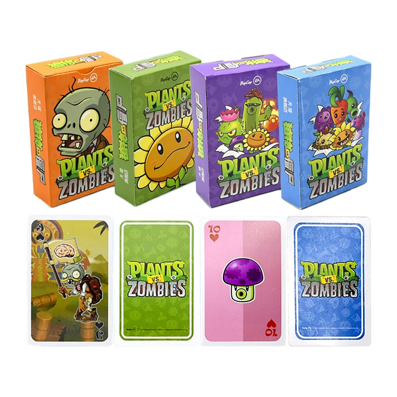 PLANTS VS ZOMBIES Playing Card War In The Garden Edition High Quality Printing Paternity Game Poker Collectibles Child Toys Gift