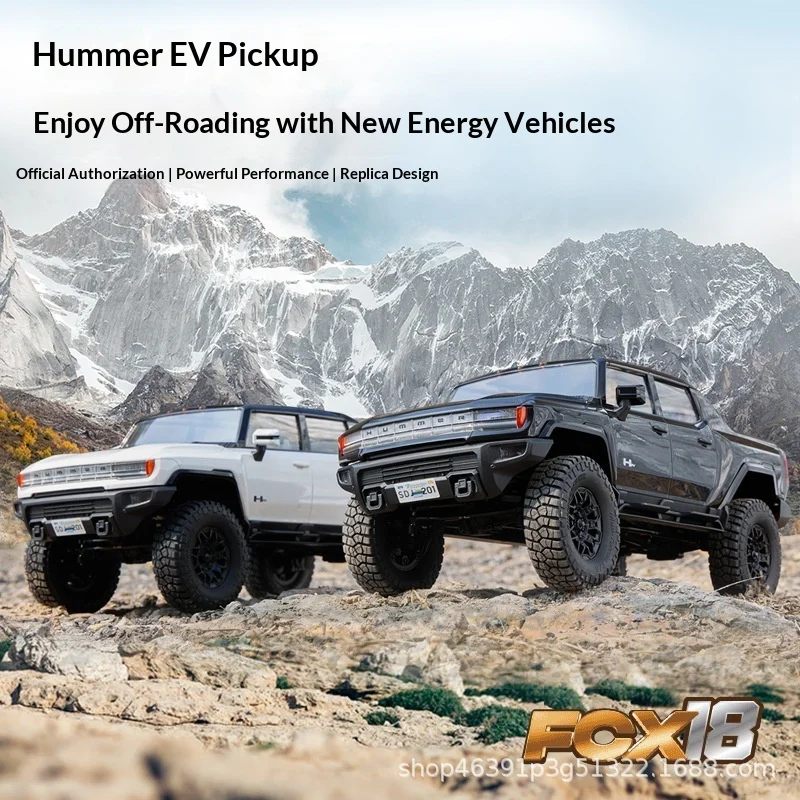 

Лицензированный FMS FCX18 Hummer EV Pickup, радиоуправляемый внедорожник-краулер в масштабе 1/18, 2 скорости, портальные мосты, металлические амортизаторы, внедорожный радиоуправляемый автомобиль