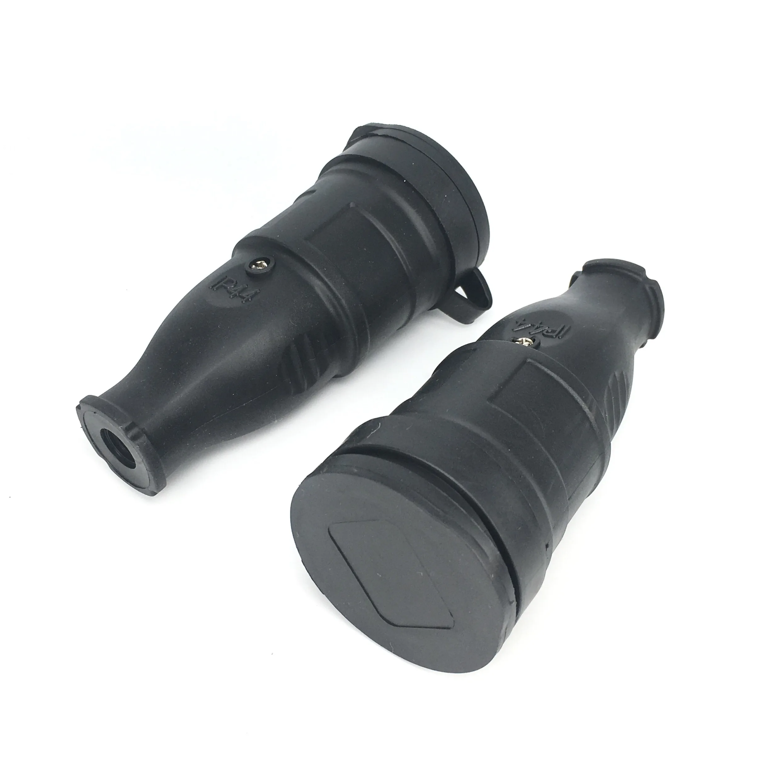 Bolantedz EU Rubber Waterproof Socket Plug Electrial Grounded European Connector With Cover IP44 For DIY Power Cable Cord 16A image 3
