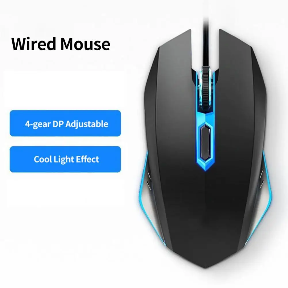 Durable Wired Mice Colorful Breathing Lights Skin-touch Quick Response USB Gamer Mouse  Plug Play Gamer Mouse for Laptop