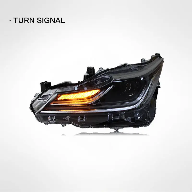 2 قطعة تصفيف السيارة لتويوتا كورولا المصابيح الأمامية 2019 2020 2021 2022 كورولا كشافات DRL بدوره إشارة منخفضة عالية شعاع العارض عدسة