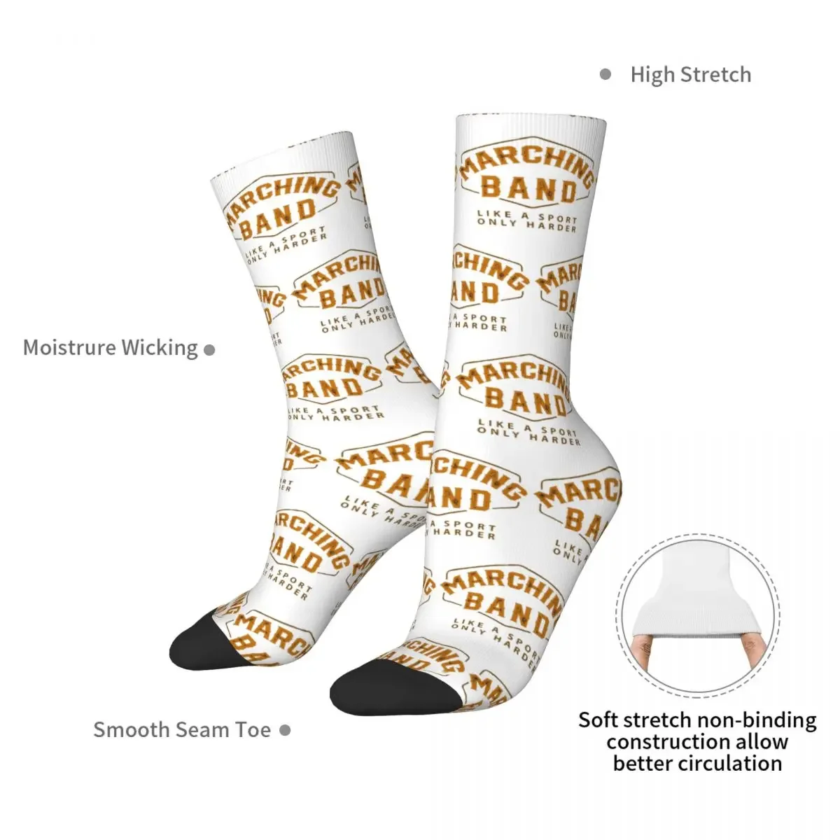 Marching Band Funny Apparel Socks Harajuku High Quality Stockings All Season Long Socks Accessories for Man's Woman's Gifts