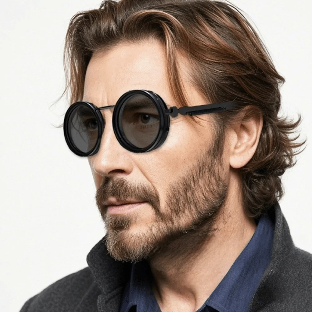 Oculos-de-sol-para-pesca-com-armacao-redonda-protecao-anti-uv-lentes-tac-com-escurecimento-ajustavel-filtro-nd-metalico-rotativo-manual