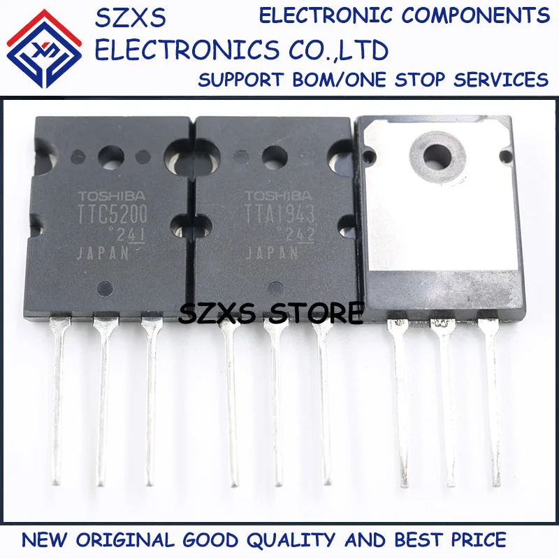 New Original 5Pairs TTA1943 A1943 + TTC5200 C5200 TO-264 Audio Amplifier Transistor In Stock Electronic Components Good Quality