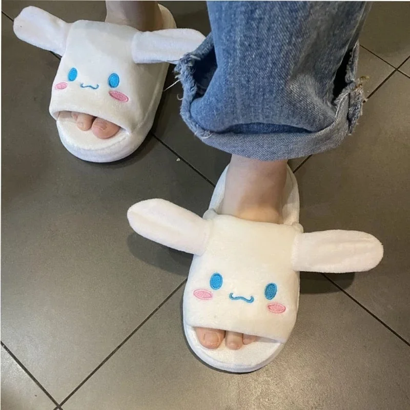 Festival Special Gift Cotton Slippers with Moving Rabbit Ears Funny Cartoon Comfortable Cotton Slipper Girlfriends Same Style