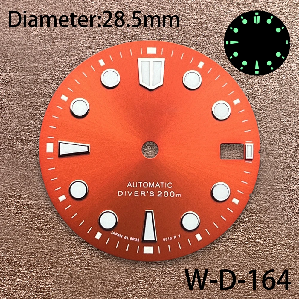 Циферблат для дайвинга с логотипом S 28,5 мм, подходит для NH35/NH36/7S/4R, механизм Janpan, сильный зеленый светящийся аксессуар для модификации часов