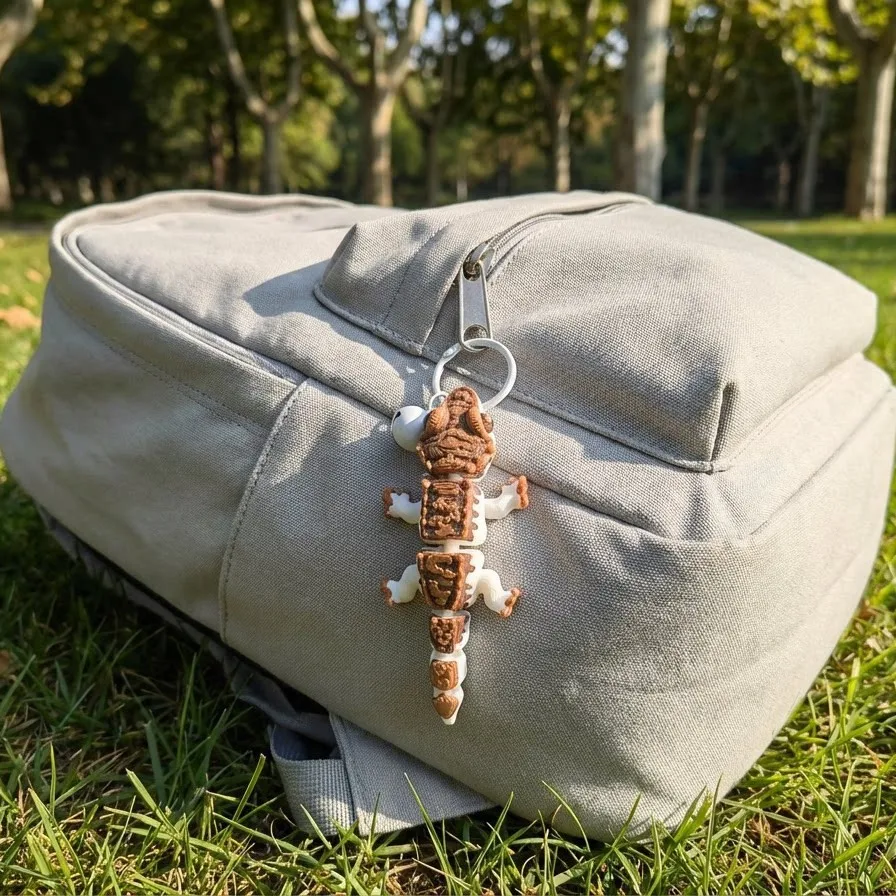 keychain chameleon 3D Print Chameleon Keychain; Movable Jointed Cute Animal Bag Accessory; Fun Kid’s Toy Present