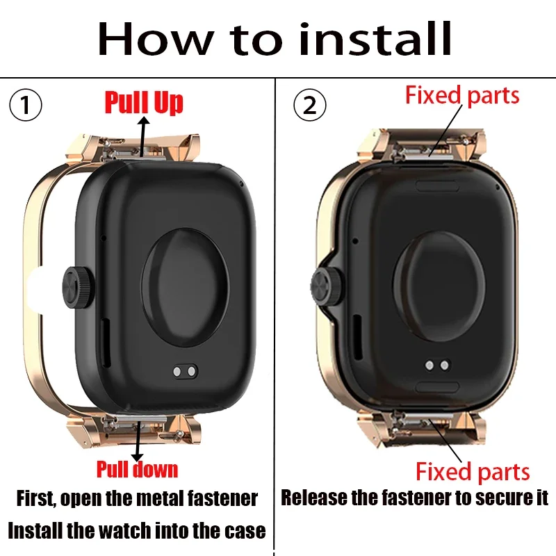 Leather Strap+Metal Case Protector for Redmi Watch 4 Watchband belt for redmi watch 4 Bracelets Cover for redmiwatch 4 Wristband