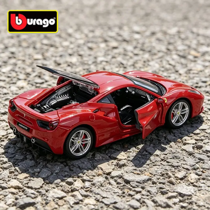 Bburago 1:24 Ferrari 488 GTB Alloy Super Sports Car Model Diecasts Metal Classic Racing Vehicles Car Model High Simulation Gifts